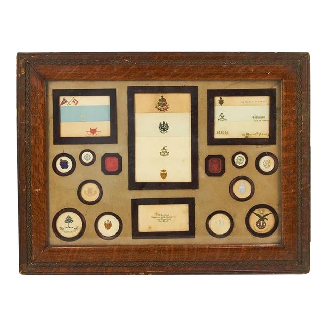 Antique Framed 19th C. Stationery & Engraving Samples Provenance: The Susie Hilfiger Collection For Sale