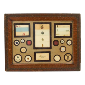Antique Framed 19th C. Stationery & Engraving Samples Provenance: The Susie Hilfiger Collection