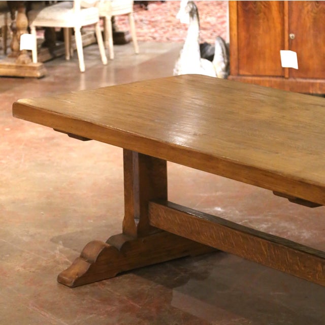 Brown Early 20th Century French Oak Monastery Refectory Dining Table For Sale - Image 8 of 9