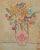 Swedish 1940s Folk Art Naive Floral Arrangement Still Life, crayon on paper. Mid-Century drawing depicting a vibrant...