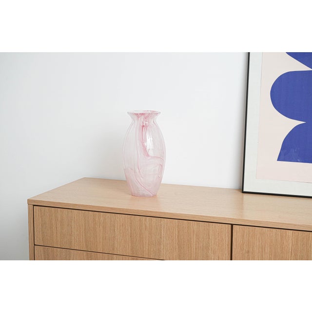 Italian Pink Glass Vase, 1980s For Sale - Image 8 of 10