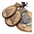 Vintage Mid-Century Modern Pineapple Cork & Wood Hot Plate Trivet Coaster Set - Set of 5 For Sale