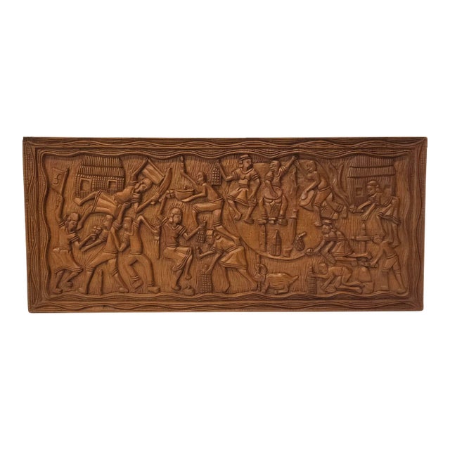 Decorative Fine Carved Wood Wall Panel For Sale