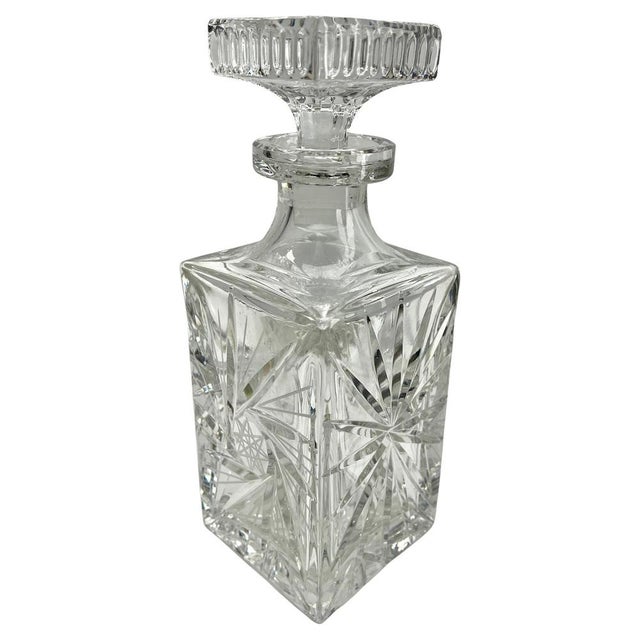 Vintage Belgian Cut-Crystal Decanter for Val Saint Lambert , 1950 For Sale - Image 11 of 13