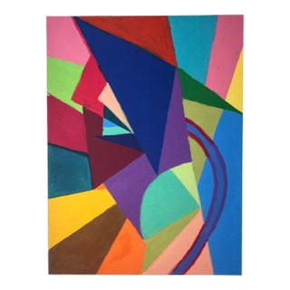 Abstract Colorful Abstract Triangles Lithograph For Sale