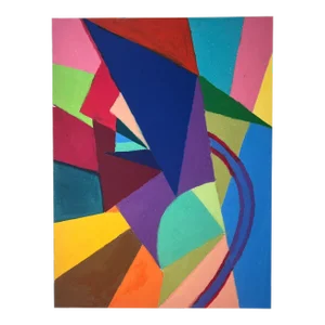Abstract Colorful Abstract Triangles Lithograph