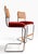 Chic pair of 1970's vintage bar height stools, by Daystrom. The stools feature a tubular chrome frame with an upholstered...