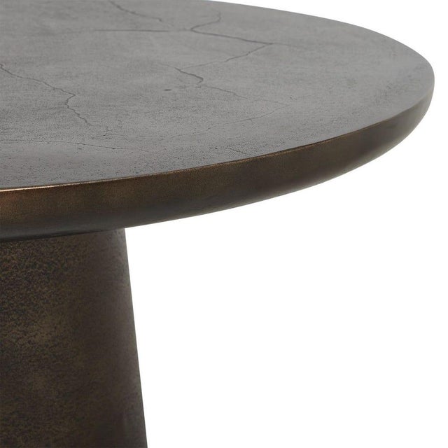 Outdoor Indoor Round Bronzed Round Coffee Table For Sale - Image 4 of 5