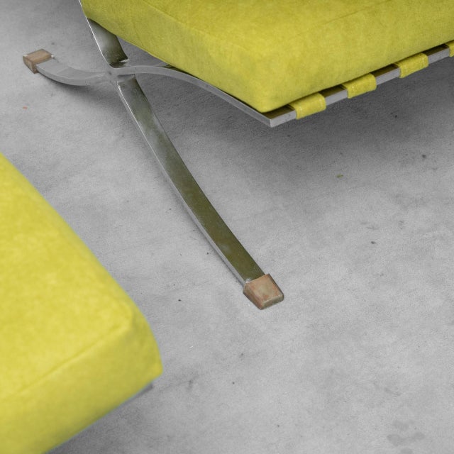 Armchairs in Green Fabric and Metal, 1970s, Set of 2 For Sale - Image 9 of 11
