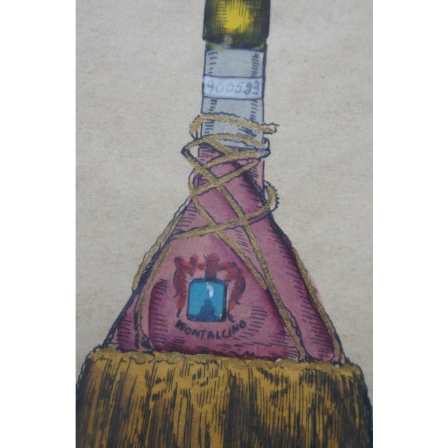 Italian Wine Bottles Brunello Chianti Vino Cellar Etching After Naldini 25" For Sale - Image 11 of 11