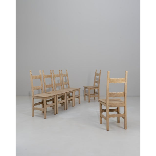 20th Century French Provincial Oak Ladder-Back Dining Chairs - Set of 6 For Sale - Image 16 of 18