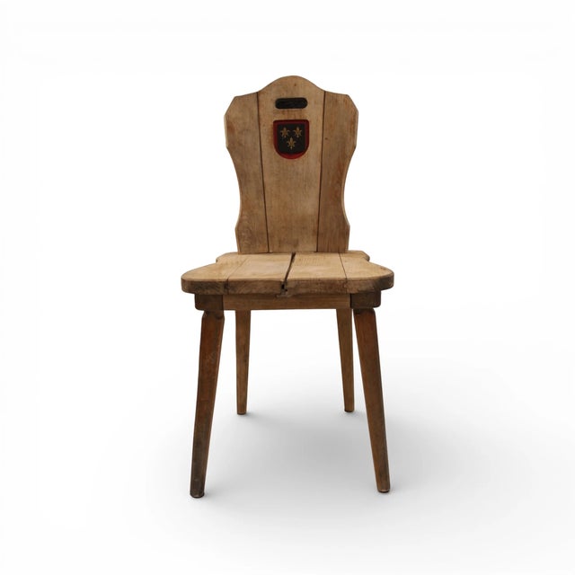 19c Belgian Antique Chairs With Coat of Arms From Chateau (Six Available) For Sale - Image 4 of 11