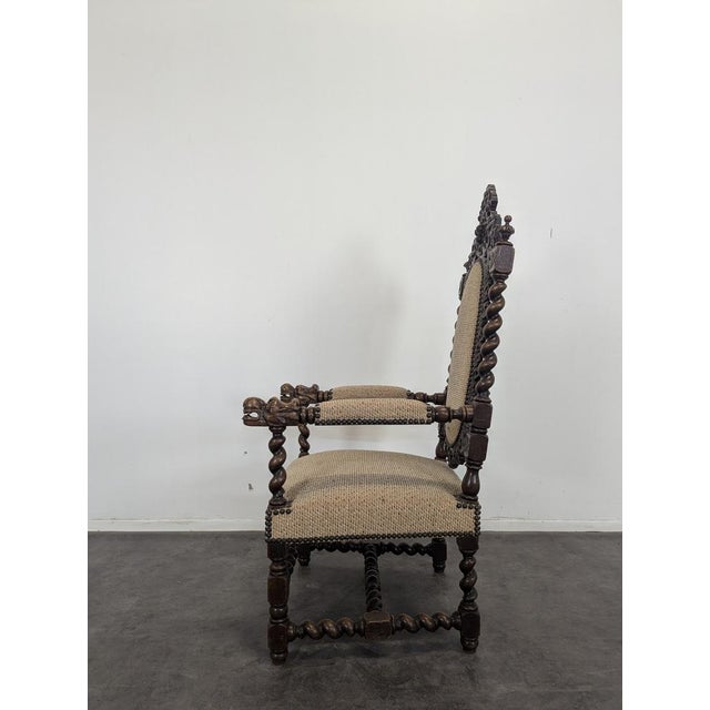 Louis XIII Oak Armchair For Sale - Image 6 of 7
