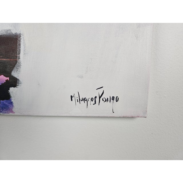 Meta & Meta II Original Mixed Media Painting on Canvas by Milagros Pongo Pair For Sale - Image 4 of 11