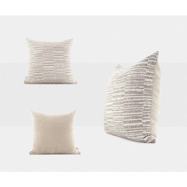 19-Inch Square Pillow With Three-Dimensional Line Jacquard For Sale In Des Moines, IA - Image 6 of 6