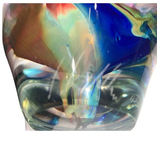 Vintage Blown Art Glass Paper Weight, Signed For Sale - Image 4 of 8