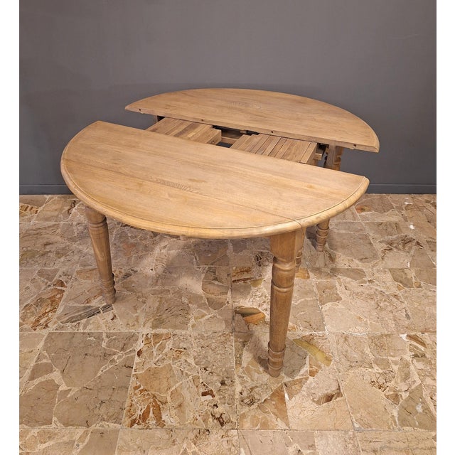 Vintage Italian Extendable Oak Table with Slats, 1980s For Sale - Image 6 of 12