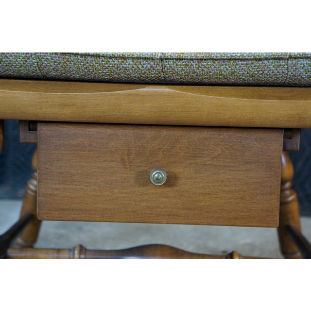 Heywood-Wakefield 1960's Heywood Wakefield Windsor Back Maple Writing Desk Arm Chair With Drawer For Sale - Image 4 of 18