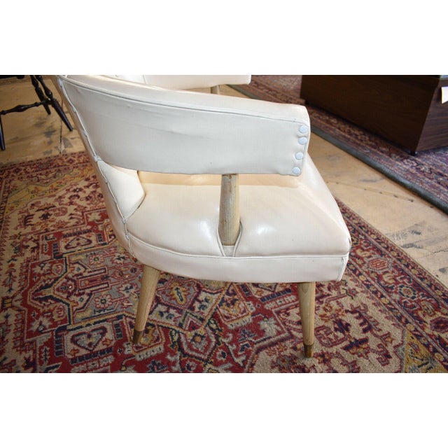 Mid Century White Club Chair Chairish