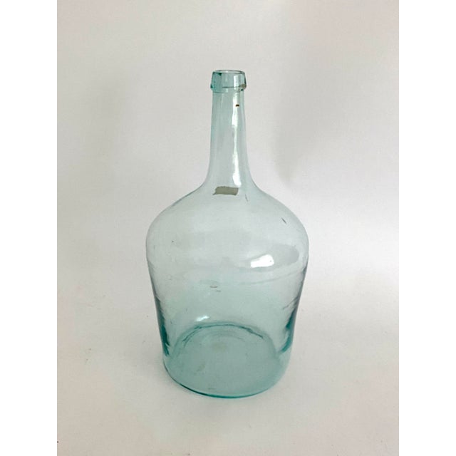 Early 20th Century Vintage French Aqua Demijohn For Sale - Image 5 of 6