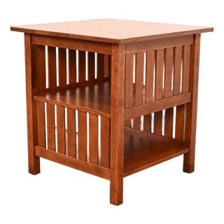 Stickley Mission Oak Arts & Crafts Spindle Side Table, Newly Refinished For Sale