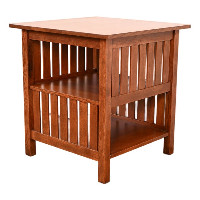 Stickley Mission Oak Arts & Crafts Spindle Side Table, Newly Refinished For Sale