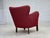 Wood Danish Armchair in Red Striped Wool with Oak Legs, 1960s For Sale - Image 7 of 16