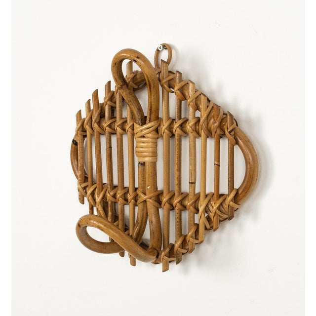 1960s Midcentury Modern Coat Rack in Bamboo and Rattan by Olaf Von Bohr, 1960s For Sale - Image 5 of 7