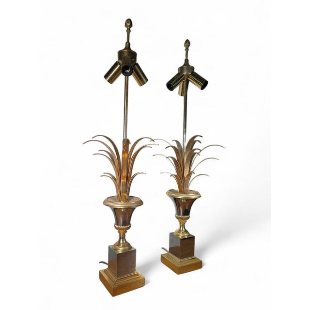French Pineapple Lamps from Maison Jansen, 1970s, Set of 2 For Sale - Image 12 of 17