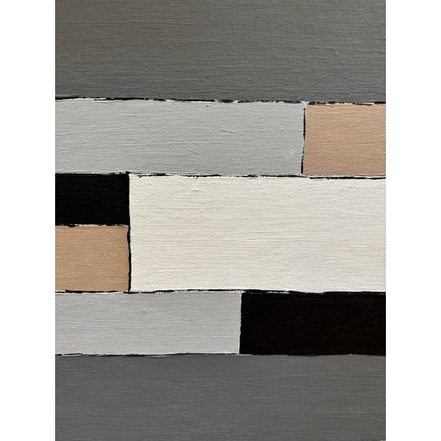 Vintage Mid-Century Modern Abstract Geometric, Hard Edge. Painting For Sale - Image 4 of 10