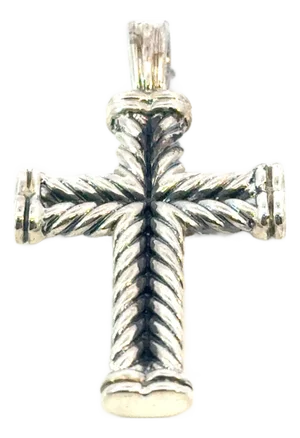 1990s David Yurman Sterling Silver Cross Pendant Estate