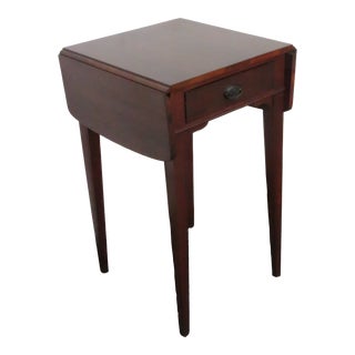 Mahogany Drop Leaf Side End Table Nightstand For Sale