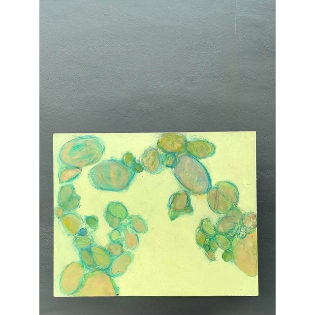 Wood Vintage Original Abstract Oil on Canvas For Sale - Image 7 of 12