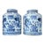 Contemporary Chinoiserie Costal Porcelain Blue & White Tea Jars- a Pair For Sale
