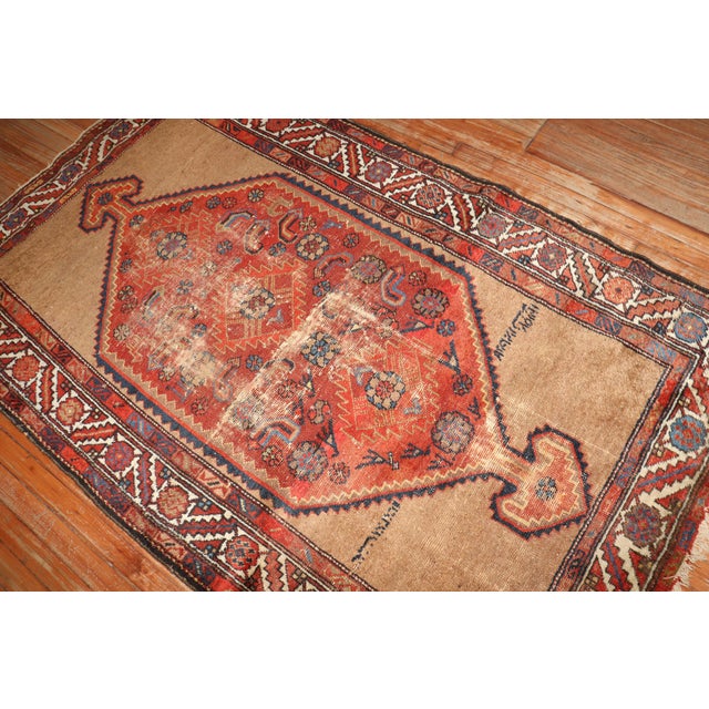 Antique Zabihi Collection Persian Tribal Serab Worn Rug - 4'1" x 6'7" For Sale - Image 4 of 12