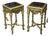 French Accent Tables – Set of 2 With Black Marble Tops & Gilded Details For Sale