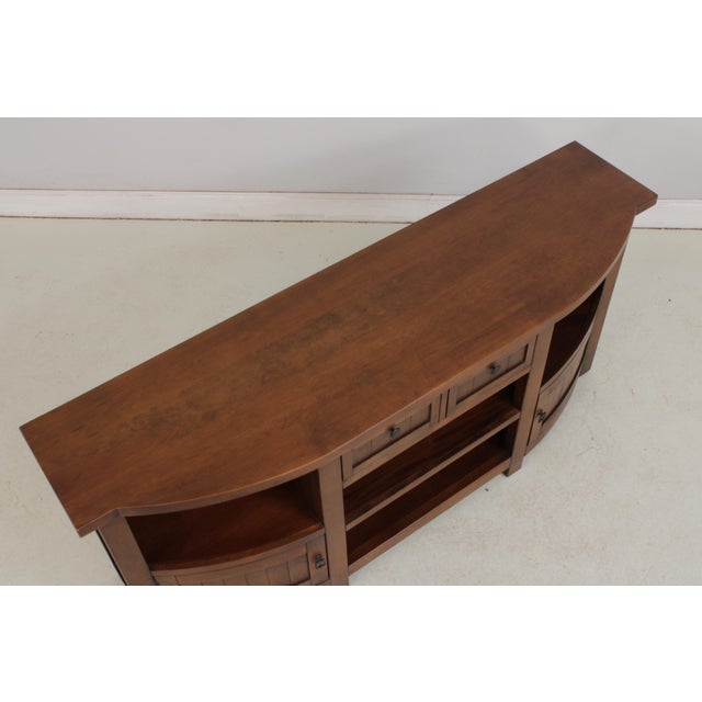 Brown Cherry 2 Drawer 2 Door Media Tv Hall Credenza For Sale - Image 8 of 13