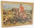 The hunt is on this vintage wooden box from the midcentury era. The lid has been decoupaged with a print of the scene. The...
