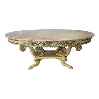 Vintage Pink Marble Coffee Table For Sale