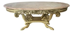 Vintage Pink Marble Coffee Table