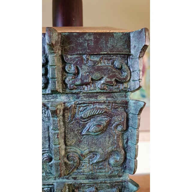 Chinese Taotie Bronze Urn Table Lamp, 1920s For Sale - Image 10 of 13