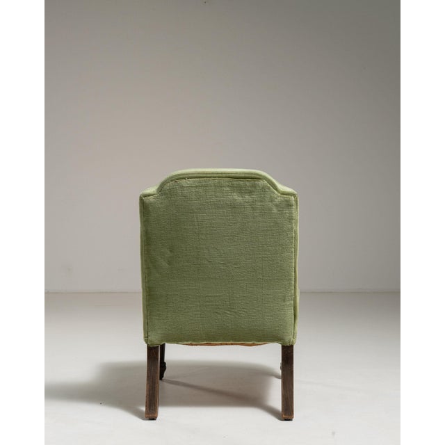 Green 19th Century France Mid-century Modern Green Wood Lounge Chair For Sale - Image 8 of 10