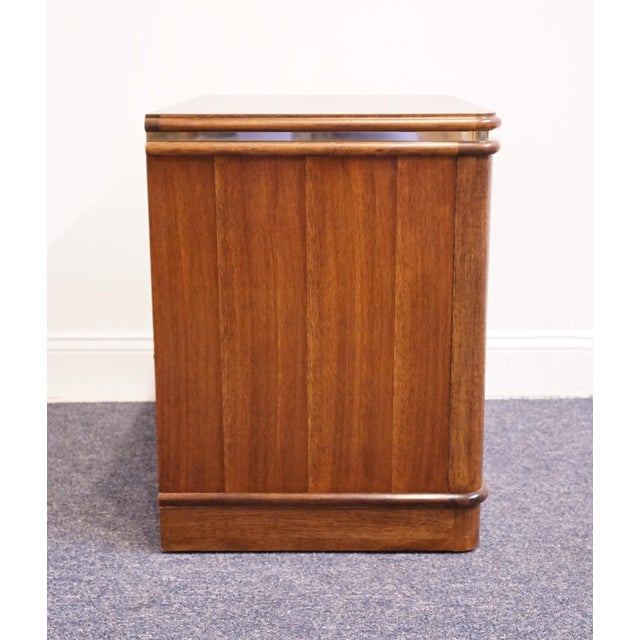 Thomasville Furniture Agenda Collection Solid Walnut MCM Mid Century Modern 25" Cabinet Nightstand 23411-820 For Sale - Image 13 of 14