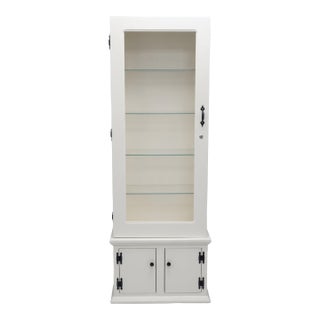Charming Farmhouse Glass-Door Cabinet From Virginia Estate For Sale