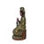 This exquisite antique carved wooden statue depicts a seated deity—likely Guanyin Bodhisattva—gracefully posed in...
