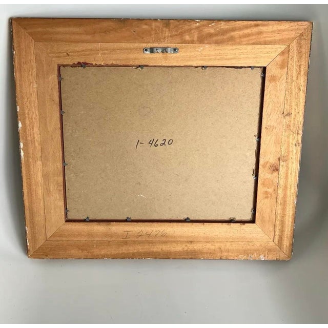 Wood 19th Century Style European Landscape Oil Painting, Giltwood & Green Velvet Frame For Sale - Image 7 of 7