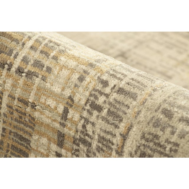 Textile Rug & Kilim’s Abstract Rug With Beige-Brown and Cream Striae & Geometric Pattern For Sale - Image 7 of 8