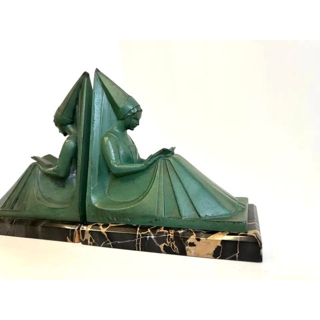 Vintage French Art Deco Bookends by Max Le Verrier, 1930, Set of 2 For Sale - Image 3 of 15