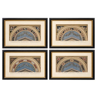 Raphael Vatican Loggias Hand-Colored Engravings by Giovanni Ottaviani, Set of 4, Circa 1770 For Sale