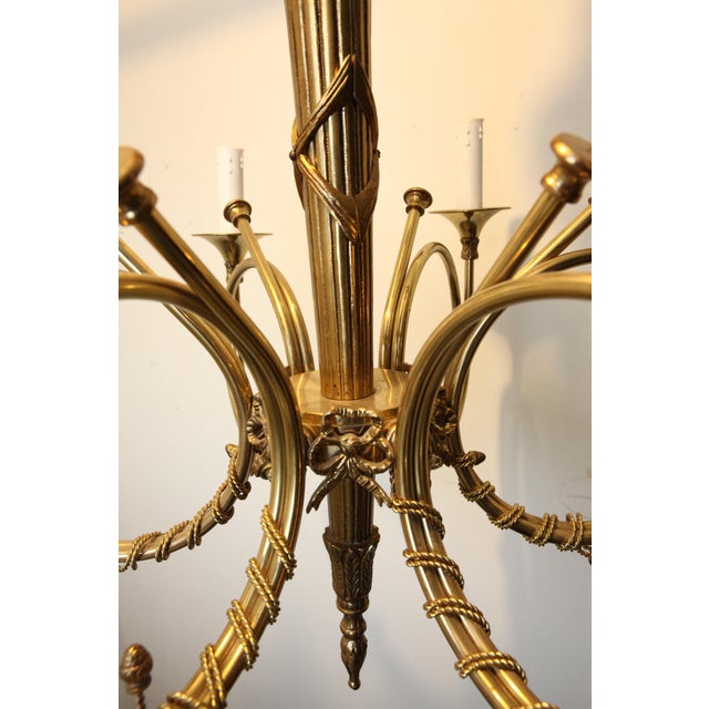 Delightful Vintage Brass French Horn Chandelier Chairish